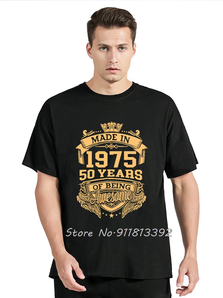 Birthday Gifts Men Women Old Vintage 1975 Party TShirt Mens Clothing Hip Hop Streetwear Cotton T Shirt Fashion Tshirt