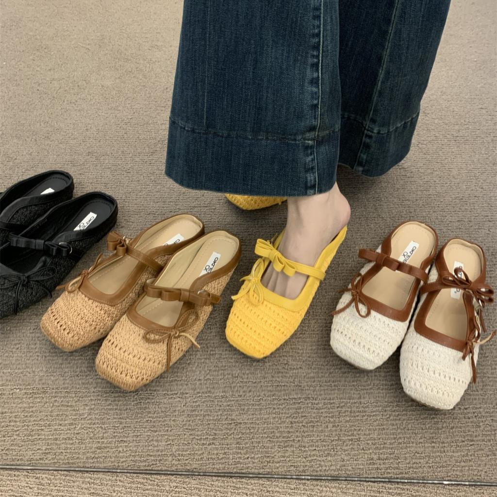 Fashion Shoes Ladies' Slippers Cover Toe Luxury Slides Butterfly-Knot Designer Butterfly-knot Slippers Casual Cover Toe Shoes Woman 2025