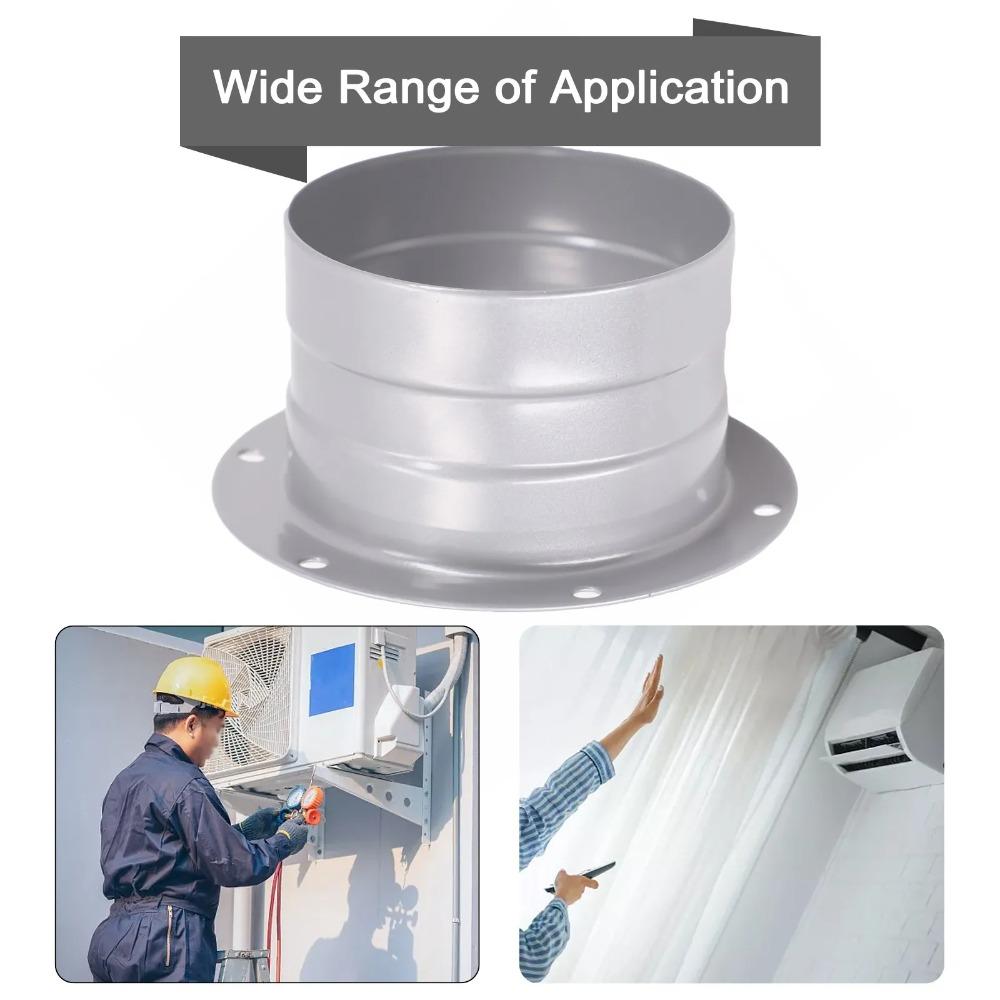 Metal Exhaust Duct Connector Flange Round High-temperature Resistant Straight Flange Adapter 75-300mm Pipe Air Vent Connector