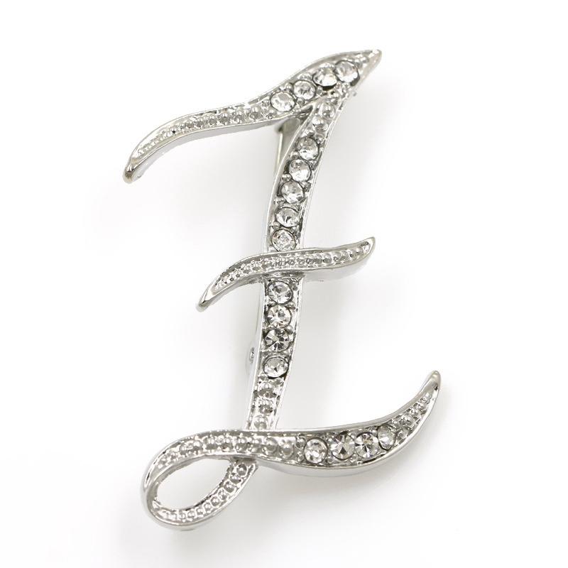 Dopis brož Příslušenství Pin Brož slitina Móda Angličtina živůtek Kostým Plný diamant vykládaný vodou