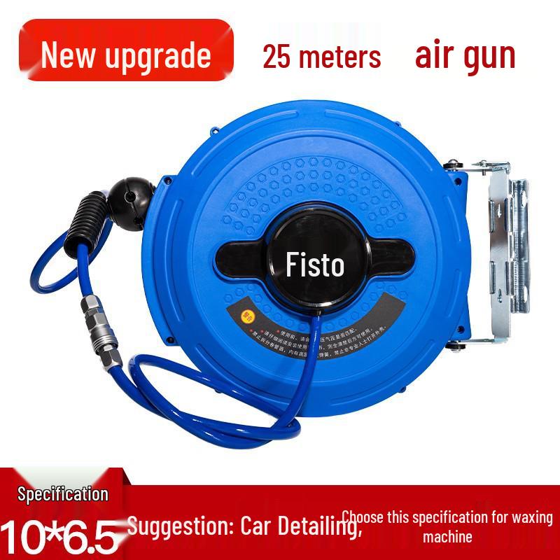 Retractable Air Hose Reel with 12*8MM Braided PU Hose for Pneumatic Tools and Car Detailing