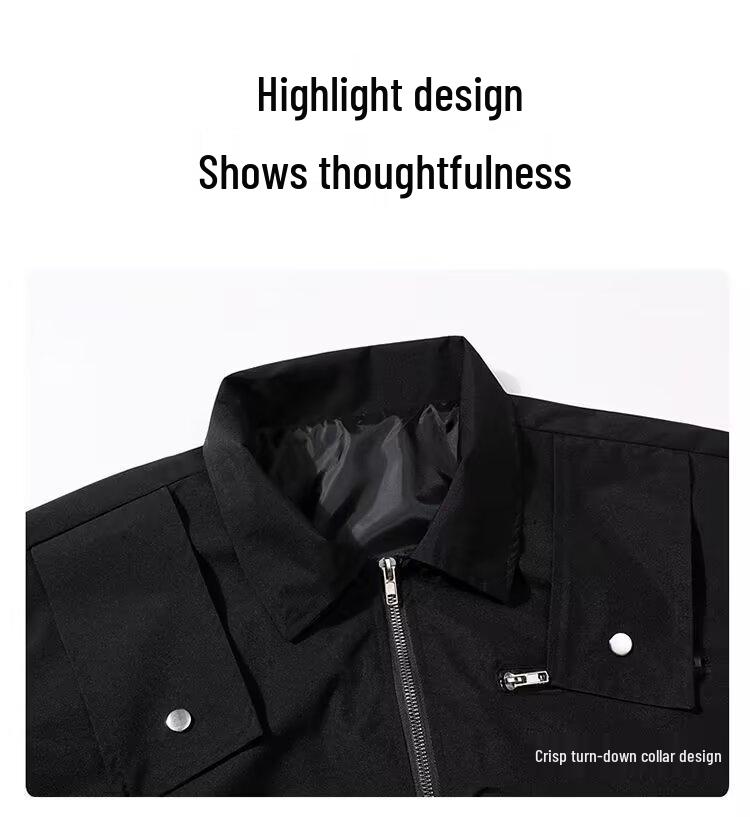 Men's American Style Lapel Baseball Jacket - Cleanfit High Street Autumn Outerwear