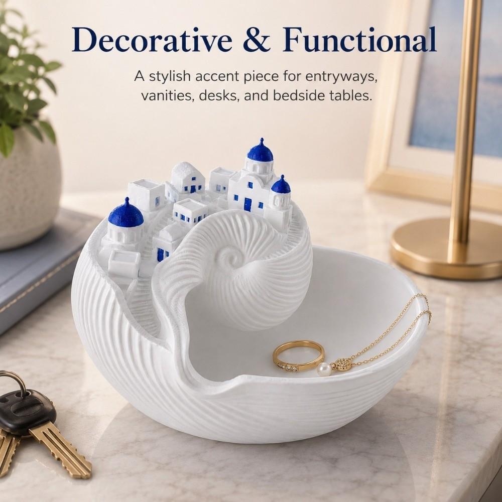 3D Printed Coastal Style Key Tray Conch Shell Shape Conch Shell Storage Box Entryway Table Decor