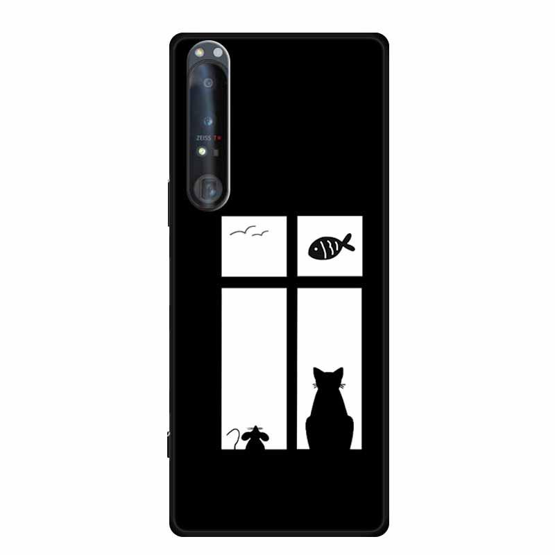 Simple Color Painted TPU Soft Shell Phone Case with Hollow Design for Sony 1 IV
