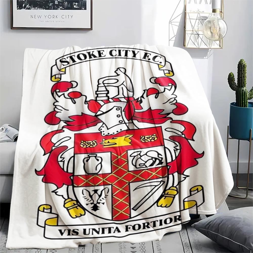 1 ΤΕΜ. Κουβέρτα Φανέλα με Εκτύπωση Stoke City FC, Υψηλής ποιότητας Άνετη για Όλες τις Εποχές, Διακόσμηση Σπιτιού, Ζεστασιά και Άνεση, Ιδανική για Χριστουγεννιάτικα Δώρα182