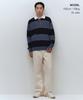 Musinsa Standard Ribbed Stripe Rugby Knit [Navy/Sky Blue]