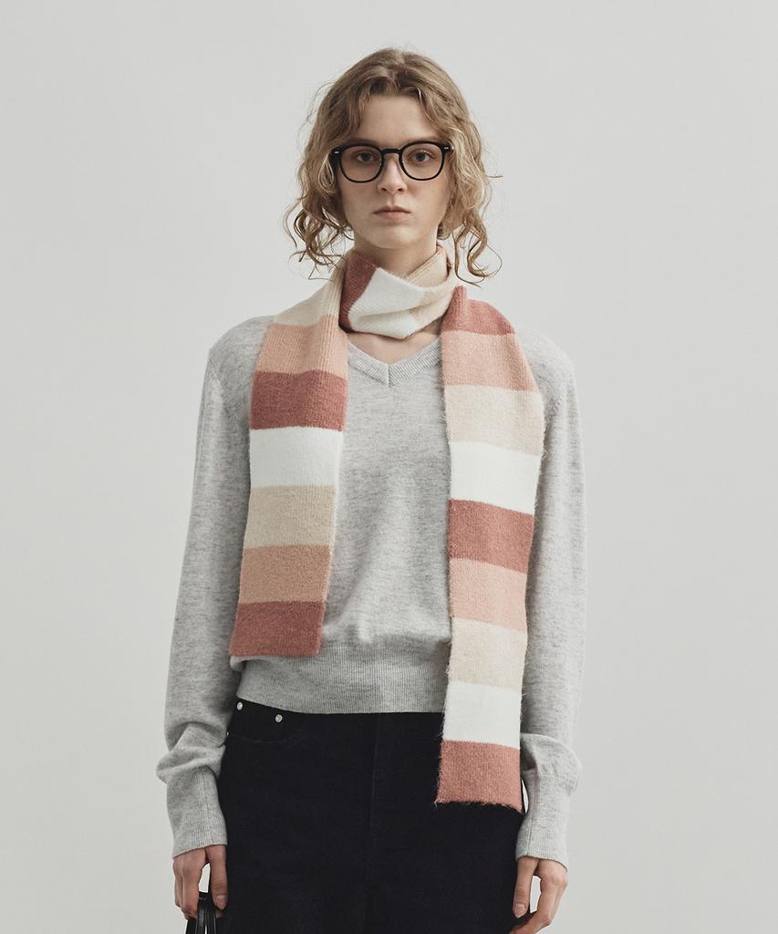 MONGDOL Wool Cashmere V-Neck Knit Light Grey Mdkt088Lgray