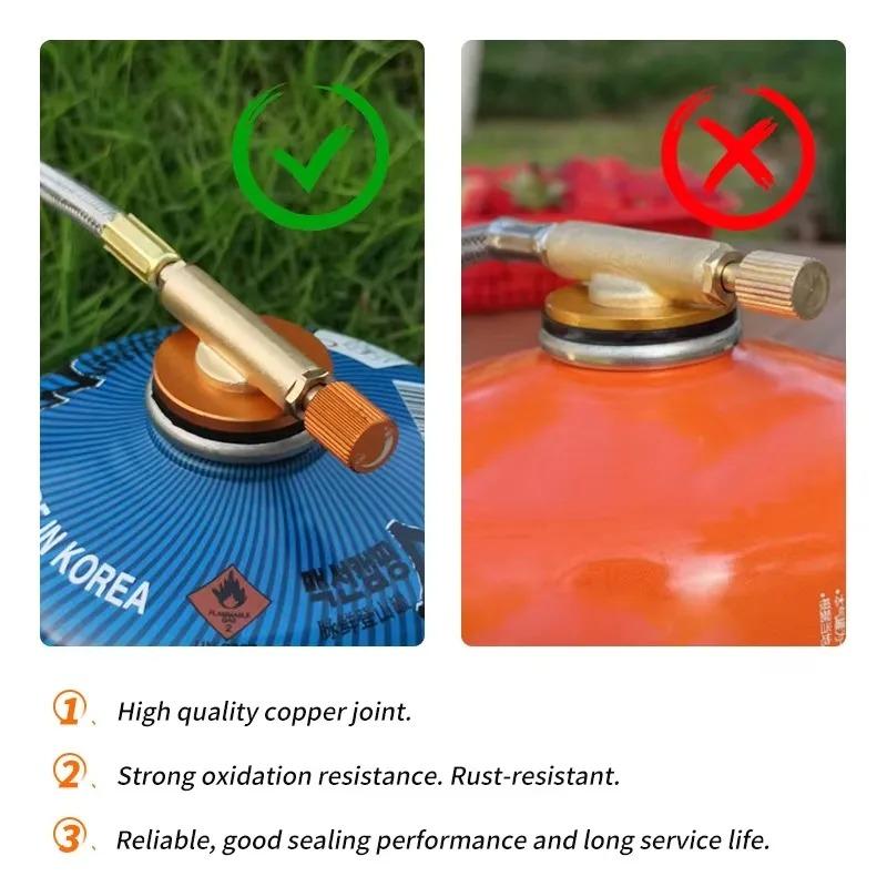 5800w Portable Gas Stove With Piezoelectric Ignition & Fuel Tank Adapter Outdoor Camping Backpacking Burner Cooker