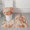 Yousheng 3Pcs/Set Bathroom Rug Absorbent Non Slip Floor Mat U-Shaped Plush Mat Toilet Lid Cover Mat with Rubber Backing for Bathroom Shower Toilet
