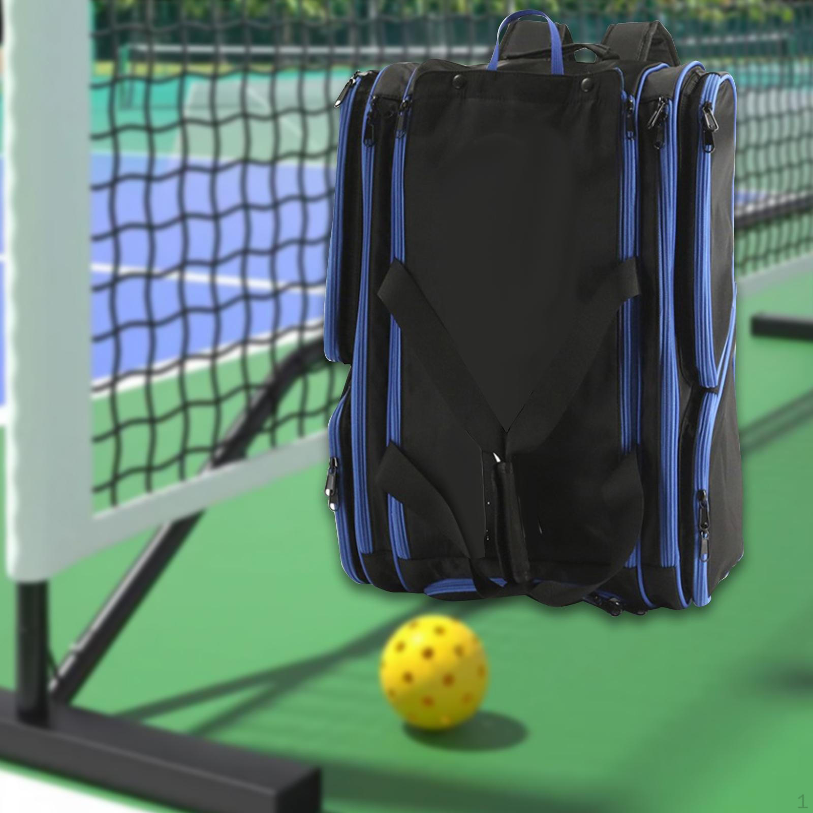 

Pickleball Bag Duffle Backpack Daypack Регулируемая спортивная сумка для хранения принадлежностей Black Blue