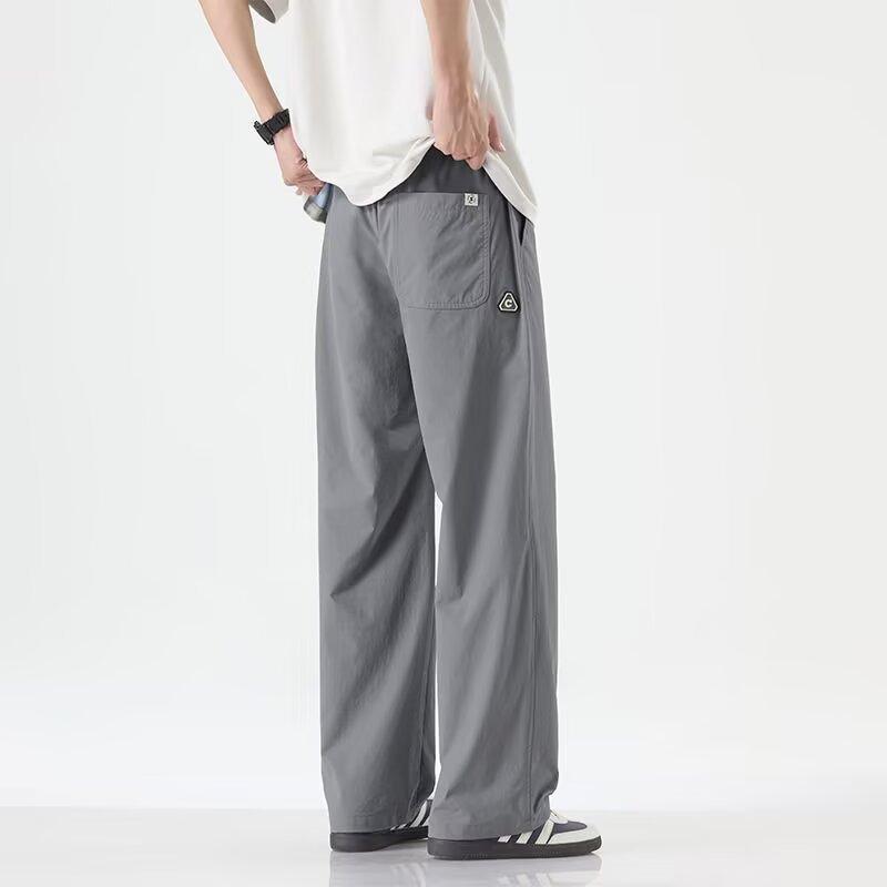 Autumn New Cool Casual Pants Men's Pants Thin Breathable Quick-drying Teenagers Large Size Drape Wide Legs Straight Tube Long