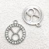 Zodiac Diamond-Studded Round Pendant Jewelry Set: Keychain, Bracelet, Necklace, Earrings