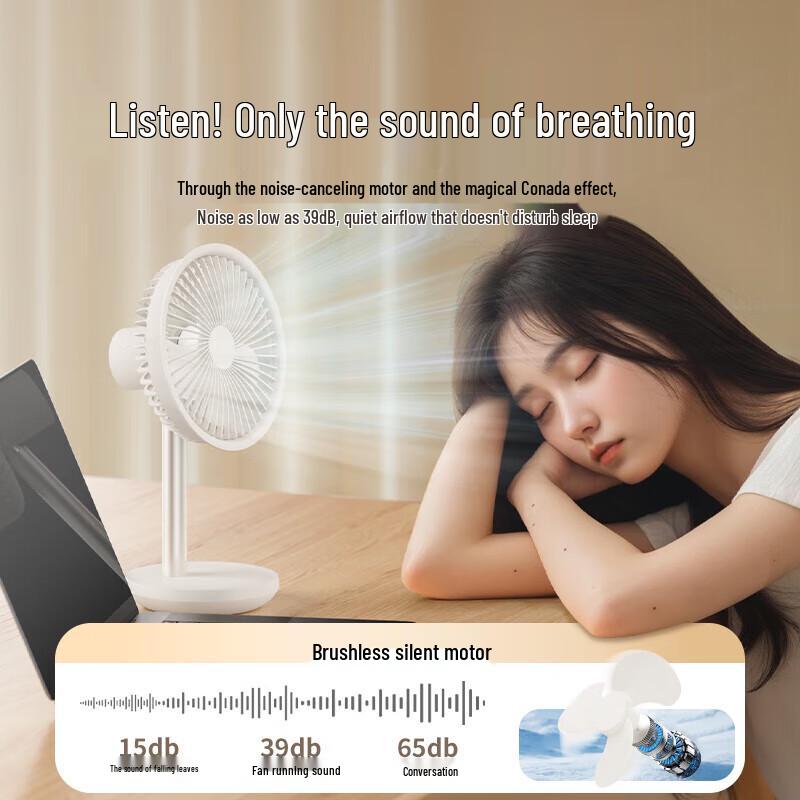 AISOLOVE F5 Tragbarer USB-wiederaufladbarer oszillierender Schreibtischventilator