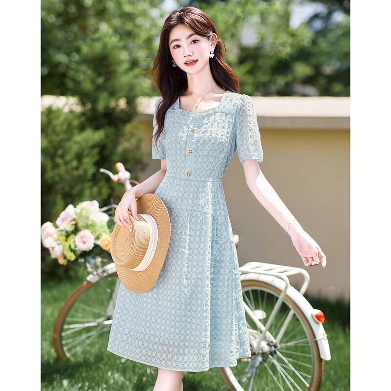 Women's Elegant A-Line Cotton Midi Dress