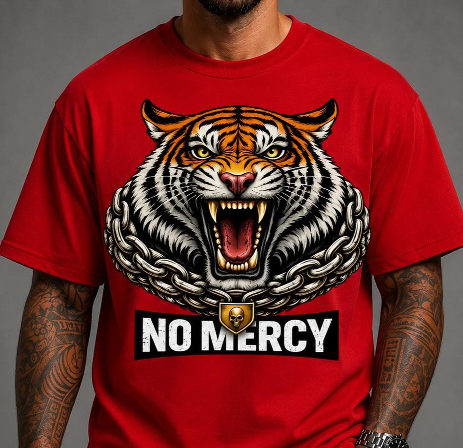 Tiger No Mercy Shirt Fierce Animal Graphic Tee Streetwear M