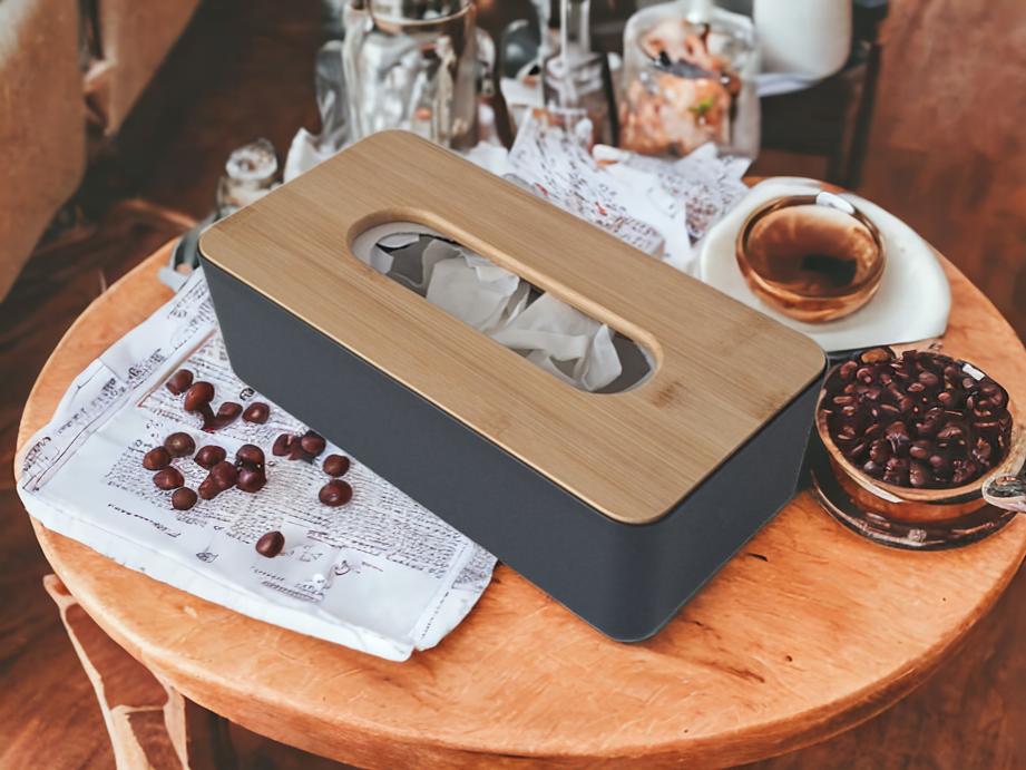 Tissue box, tissue box, napkin dispenser, bamboo/plastic