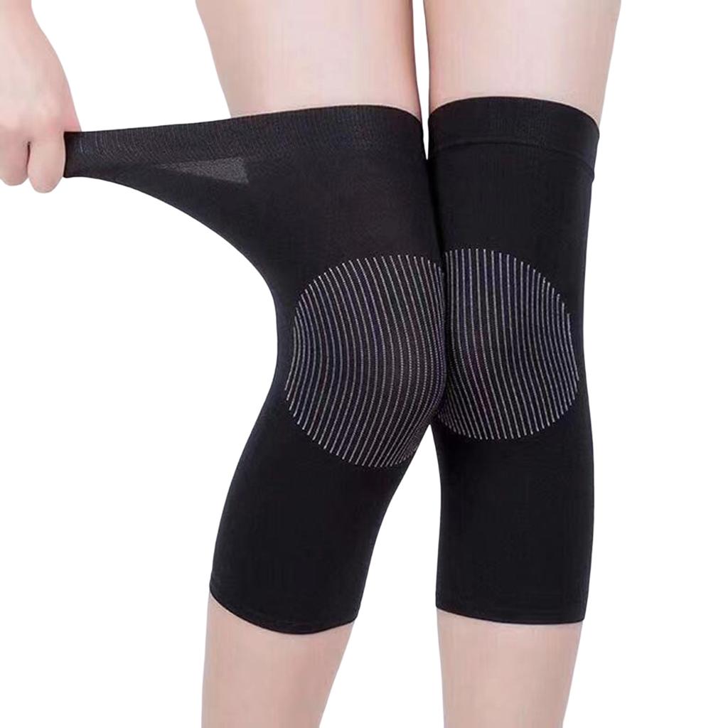 1 Pair Soft Knee Protector Pads Ultra-thin Seamless Knee Pad for Winter Keeping Leg Warmth Use