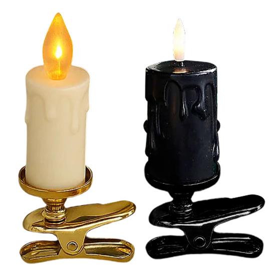LED Clip Candle Light Set Flameless Flickering Christmas Tree Candle Lamp Electric Fake Candles for Home Christmas Party Decoration