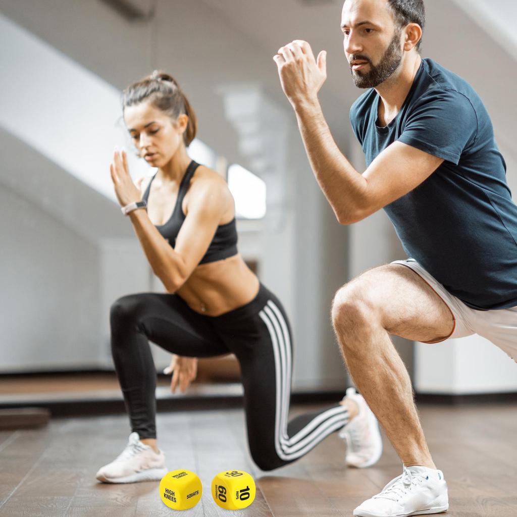 Workout Dice 1-Pair Exercise Dice Randomizer Fun Fitness Challenge Game for Home Gym No Repeat Strength Training Party Game