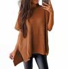 2024 Women's Summer Solid Color Knit Crew Neck Pullover T-Shirt - European & American Casual Loose Fit, Drop Shoulder, Short Sleeve Top