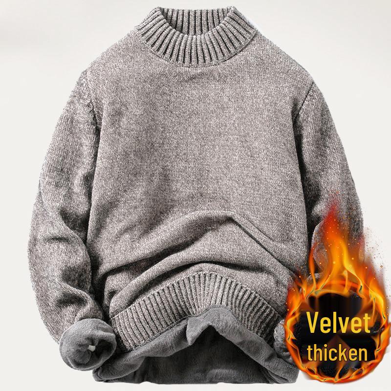 Chenille Men's Half-High Collar Loose Knit Sweater - Warm Japanese Style, Trendy Winter 2024 Pullover