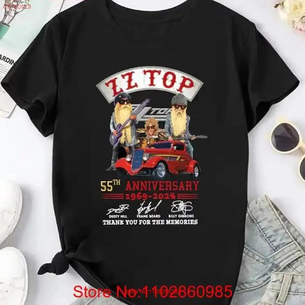 Zz Top 55th Anniversary T Shirt Rock Band Fan Vintage Stretched Breathable Designer Clothes Versatile Graphic