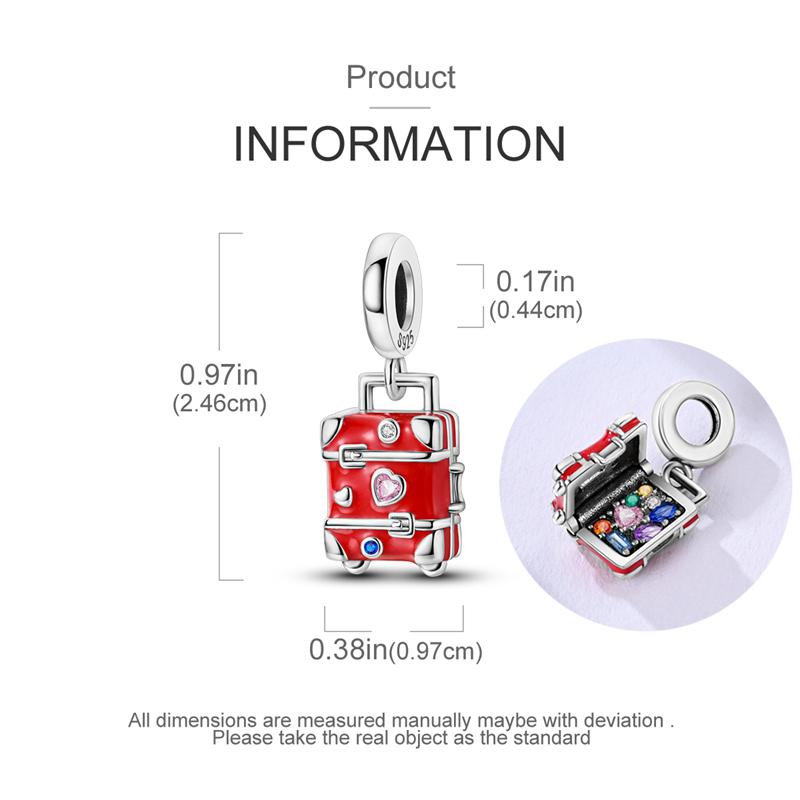 Red Love Trunk Charm Copper Charm Beads Fit Original Bracelet Pendant Necklace Diy Jewelry Birthday Gifts