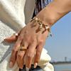 Ocean Starfish Shell Conch Charm Bracelets for Women Delicate Chuny Chain Imitation Pearl Fishtail Bracelet Wristband Jewelry