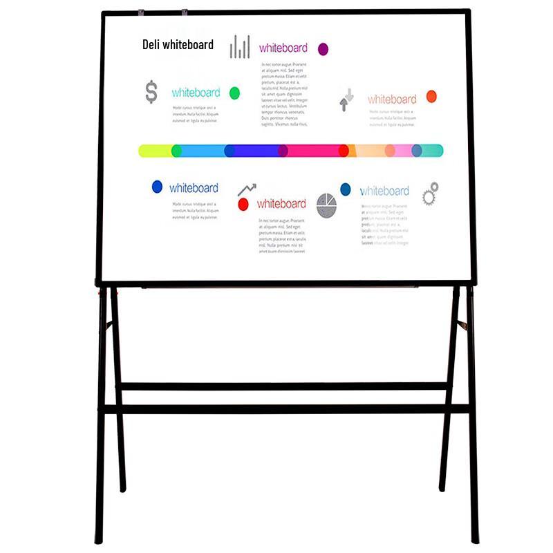Deli 8784 90x120cm Double-Sided Magnetic Whiteboard with Stand