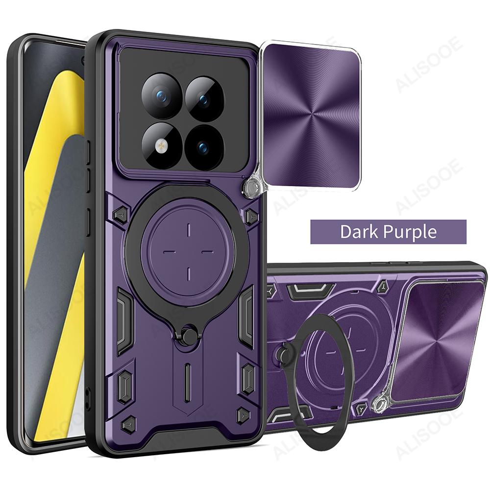 Cache-objectif coulissant pour coque Xiaomi POCO M8 / M8 Pro 5G avec support anneau magnétique Protection Capuchon de coque de téléphone