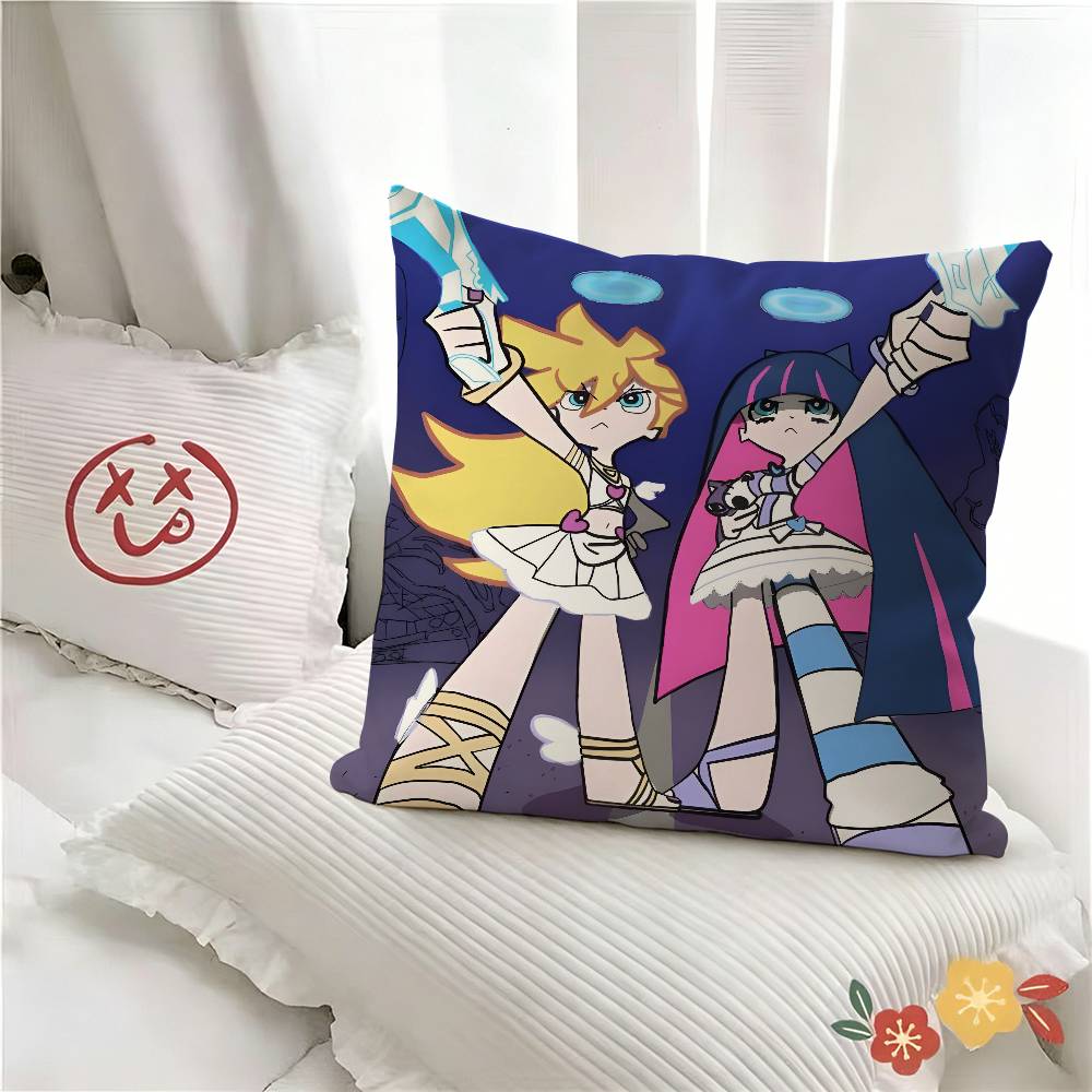 Panty And Stocking With Garterbelt Scanty Anime Pillow Case Fashion Square Pillowcase Bedroom Sofa Room Ins Decoration Leisure