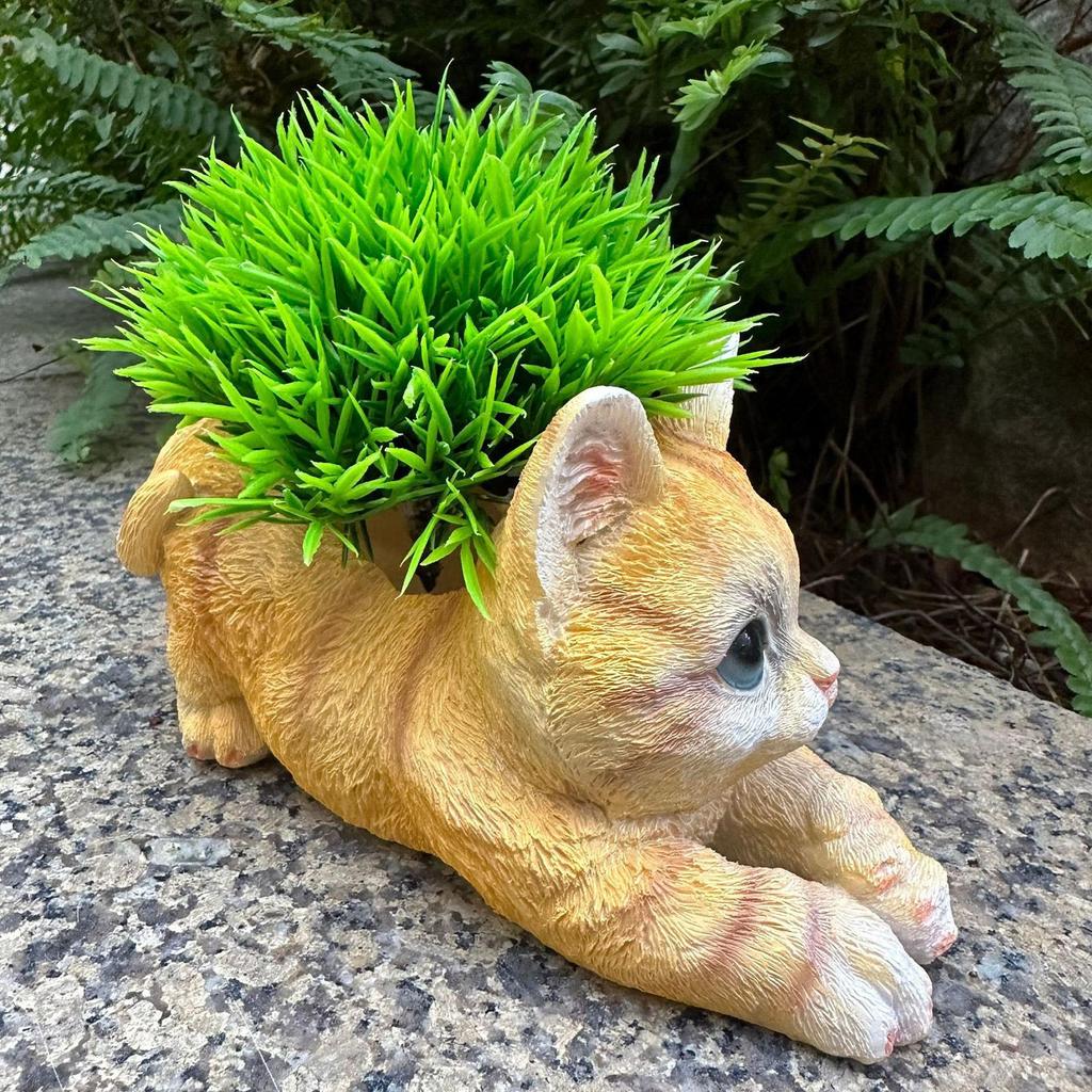 Cartoon Flower Pot Cute Cat Succulents Plant Pots Vase Animal Resin Pots Planter For Indoor Plants Flower Pot Cat Plant Pot