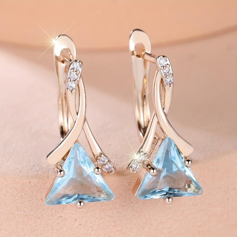 Elegant Bohemian Blue Cubic Zirconia Earrings for Weddings Gifts Mother's Day Banquets Formal Events Elegant Event Accessories