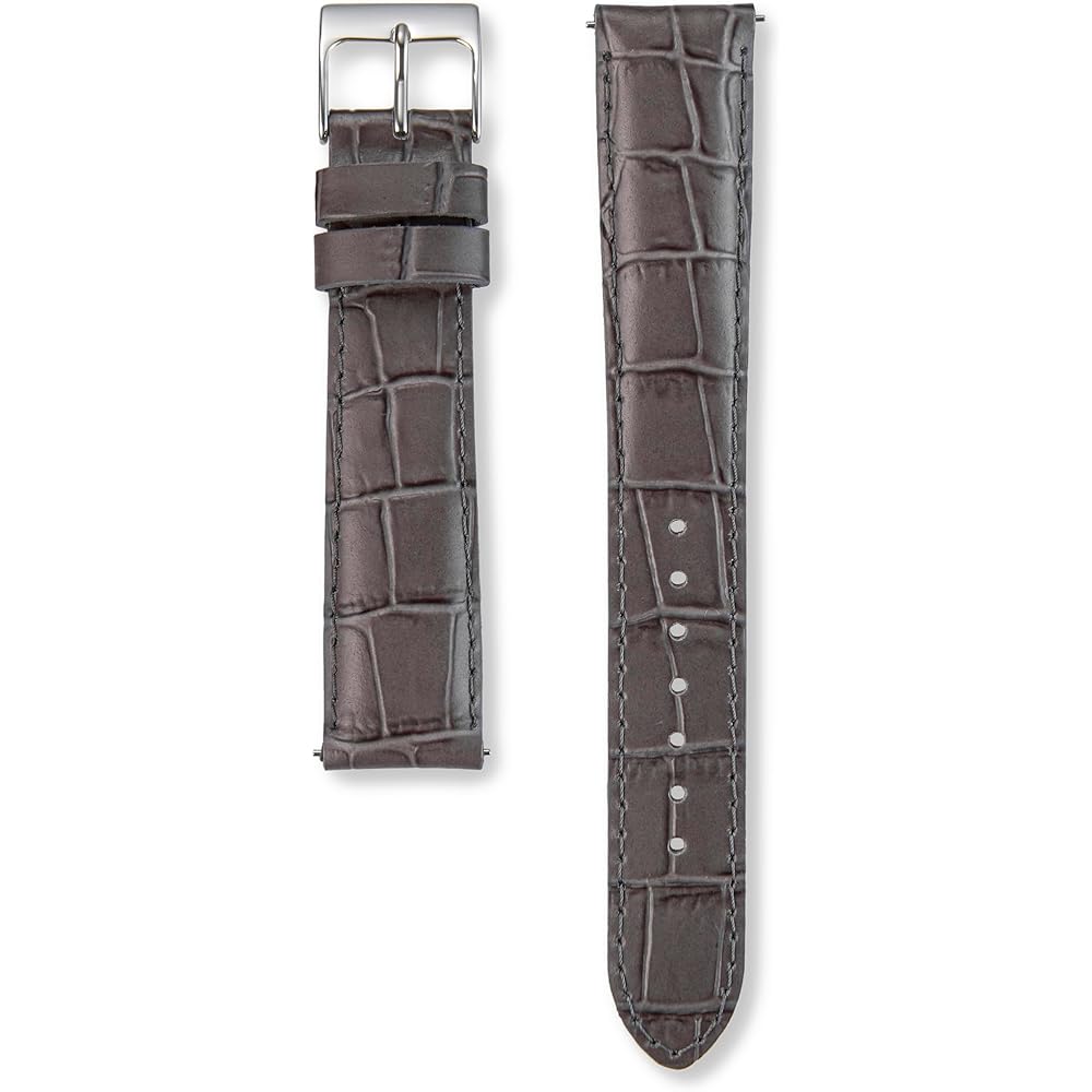 

Мужские часы Seiko с ремешком из натуральной кожи с узором под крокодила, ширина 18 мм, серый RS03C18GY