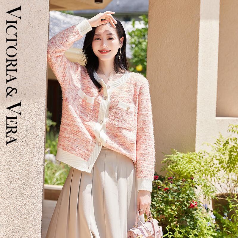 

VICTORIA&VERA Women s Chic Color-Block Knit Cardigan M