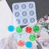 Round Silicone Mold 9 Cavity Circle Button Pendant Resin Epoxy Mold with Hole Casting Mold DIY Wind Chimes Keychain Jewelry Making Tool for Beginners