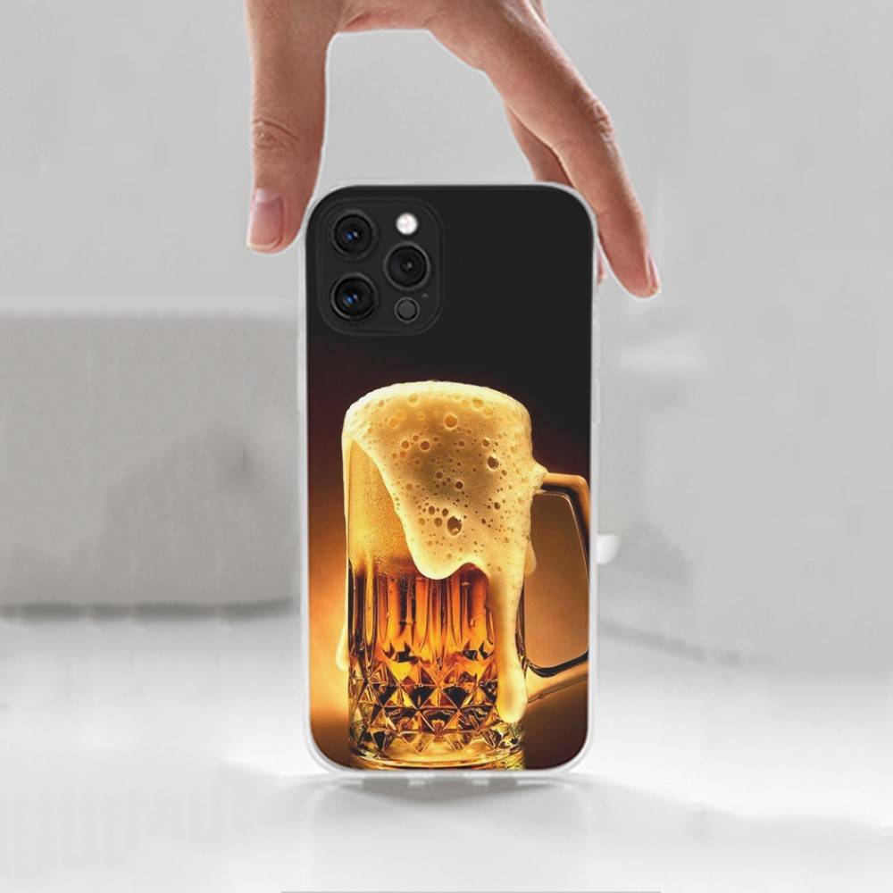 Alcohol Art Beer Phone Case For iPhone 14,13,12,11,17,16,15,Pro,Max,Plus,X,XS,XR,SE,Mini Transparent Soft Cover