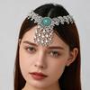 Ethnic Retro Tassel Rhinestone Forehead Chain for Indian Bride