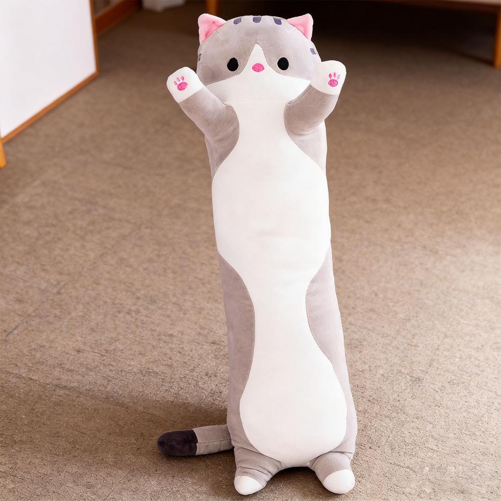 Body Pillow Plush Stuffed Long Cushion Cat Animal Soft Toy Gift for Sleeping Hugging