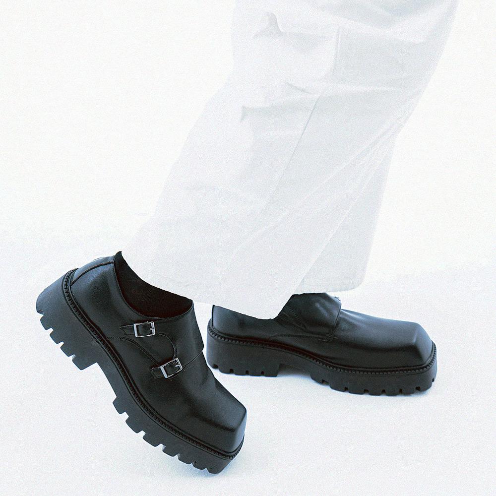 [BSQTBYCLASSY] b2401 Yosemite Double Monk Square Shoes, b2401, 7000030973, Popular Korean Shoes