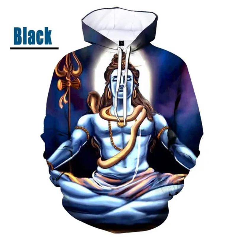 Fashion Shiva 3D Printed Hoodies Spring Autumn Outdoor Long Sleeve Mens Womens Casual Sweatshirt Streetwear Oversized Pullovers