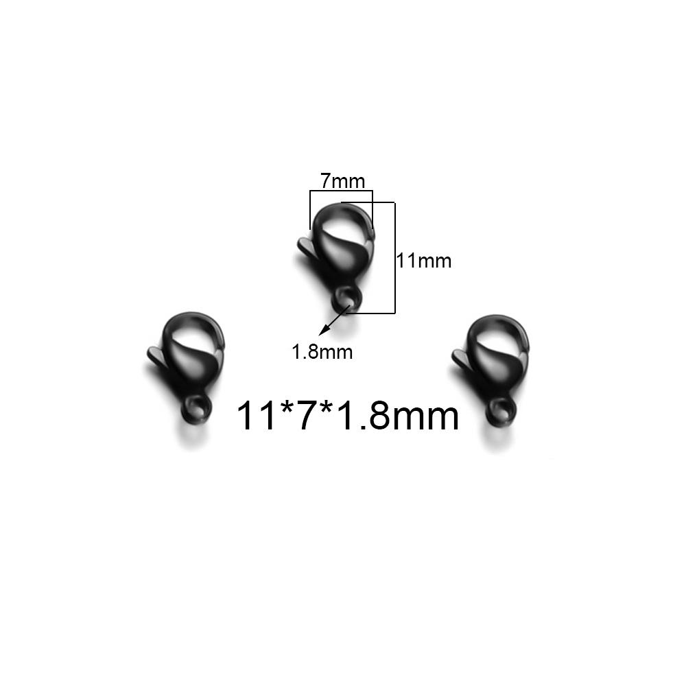 Semitree 25Pcs Stainless Steel Gold Black Lobster Clasps Jewelry Findings DIY Necklace Bracelet Making Accessories 9/10/12/15MM