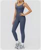 European & American One-Piece Brushed Yoga Bodysuit: Tight-Fitting, Slimming, Sports & Fitness Wear