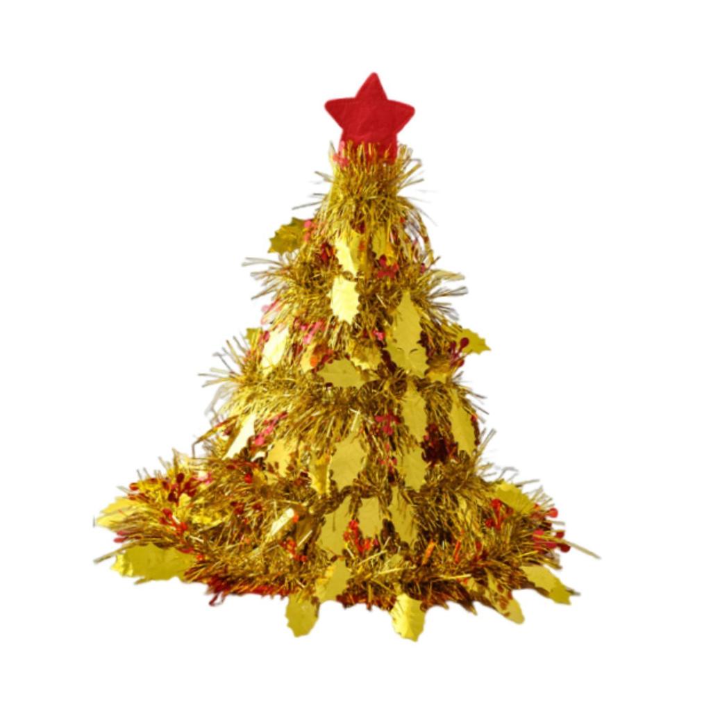 Holiday Christmas Tree Topper Hat with Bow Unique Party Ornament for Home Festive Tree Decoration