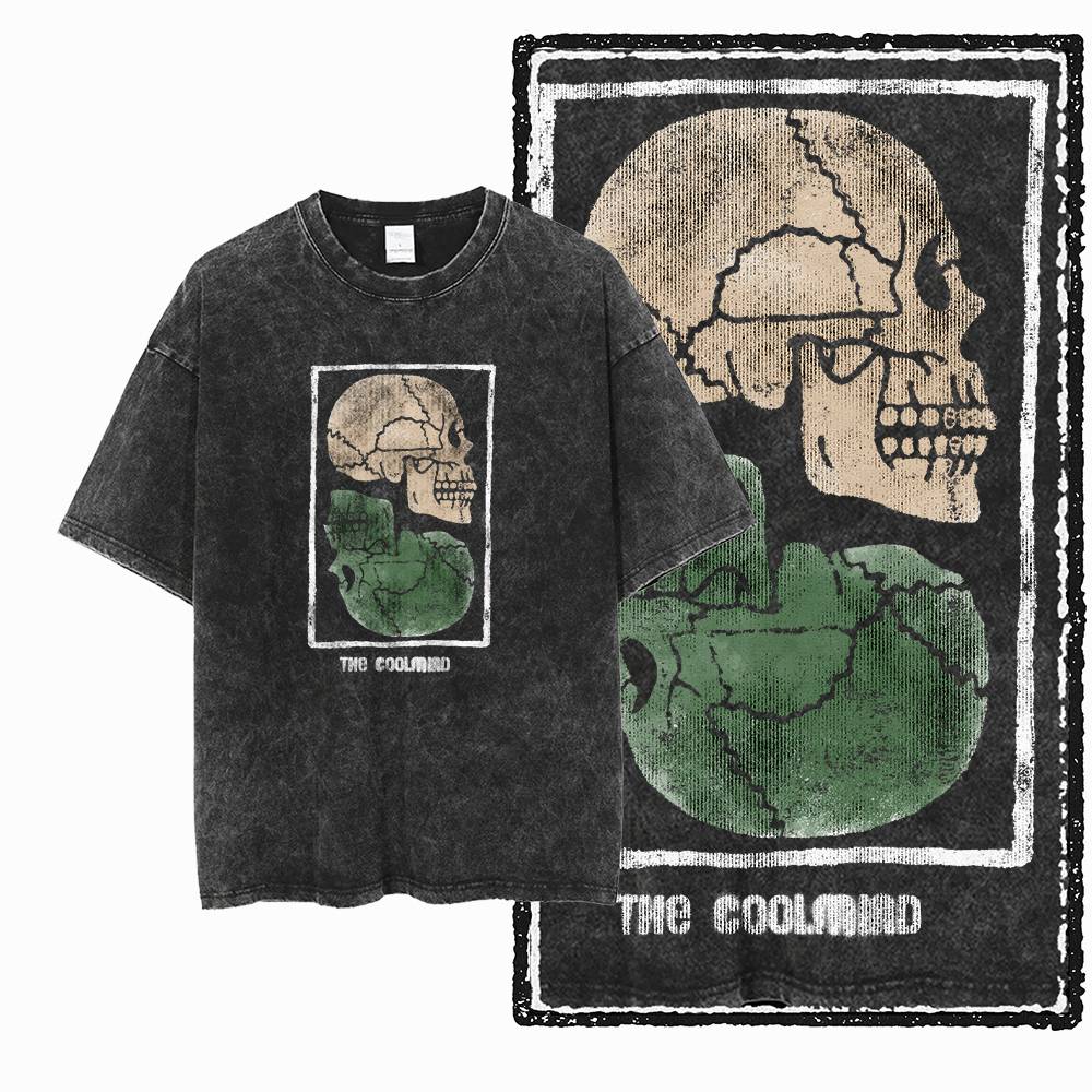 G Acid Washed Black Vintage Cotton COOLMIND Printed Unisexs Tshirt Streetwear Big Size Cool Oneck Unisexs Tee Tshirt