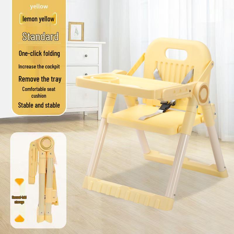 Compact Foldable Baby High Chair: Multifunctional, Portable Dining Seat for Infants and Toddlers