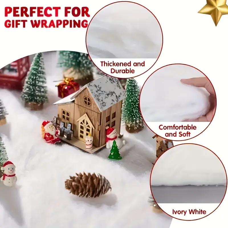 Christmas Simulation Snow Blanket Thickened Snow Cotton Artificial Snowflake for Holiday Snow SceneTable DisplayParty Decoration