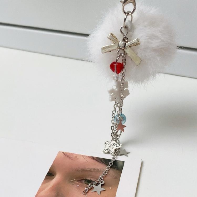 Fashionable Snowflake Mobile Strap Stylish Beaded Phone Lanyard Winter Holiday Mobile Accessory for Women and Girls