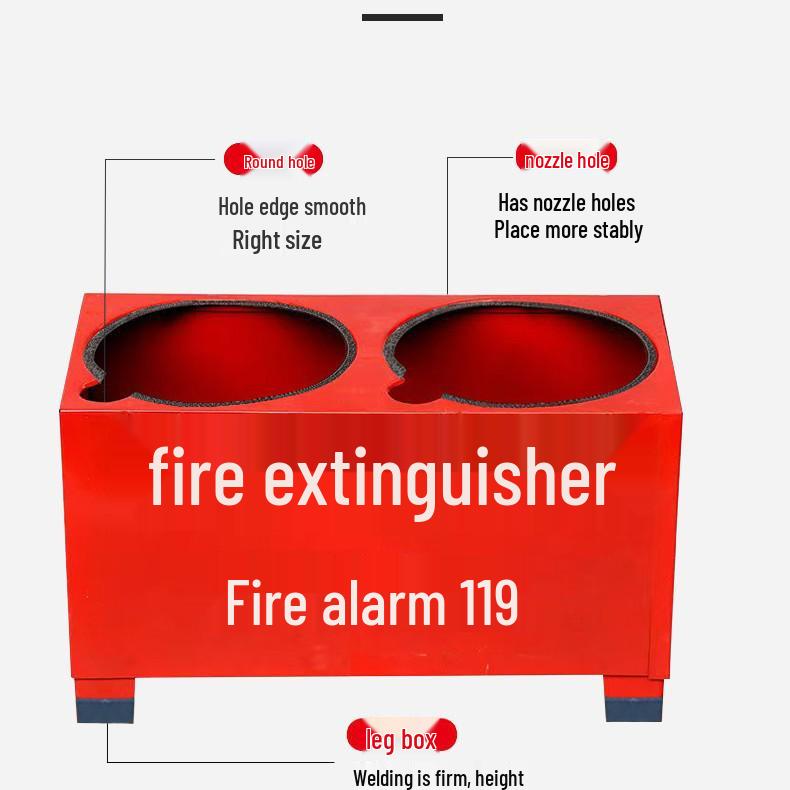 Two-Hole Fire Extinguisher Storage Box with Base Rack, 3458 kg Capacity, Thickened Design