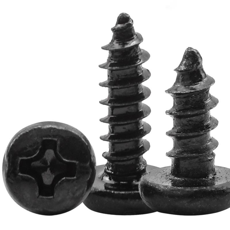 BA Černé šrouby do dřeva se zápustnou hlavou s křížovou drážkou, Hrubý závit, Kalené M2.9/M3